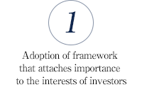 1. Adoption of framework that attaches importance to the interests of investors